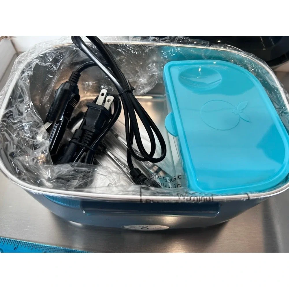 Charmdoo Electric Lunch Box Food Warmer‎ Portable Heated Container Gray Blue